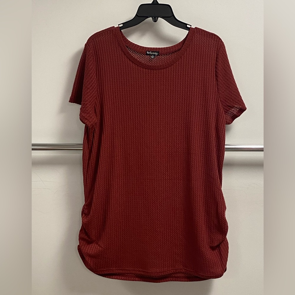 Short Sleeve Side Cinch Waffle Top Woman’s tee